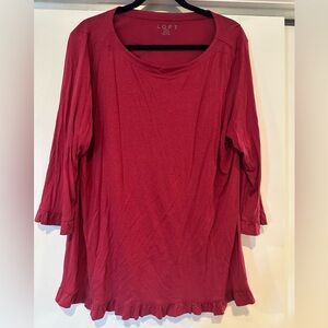 LOFT Women's Berry Red Blouse